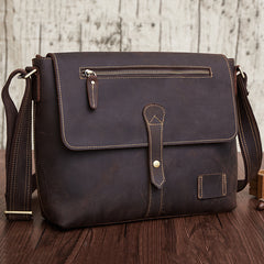 Vintage Leather Men Cool Messenger Bag Shoulder Bag CrossBody Bag For Men