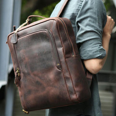 Vintage Leather Mens Backpacks Travel Backpack Laptop Backpack for men