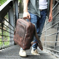 Vintage Leather Mens Backpacks Travel Backpack Laptop Backpack for men