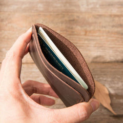 Vintage Leather Mens Card Holders Slim Front Pocket Wallet Card Wallets for Men