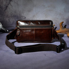 Vintage Leather Mens Fanny Pack Waist Bag Hip Pack Belt Bag Bumbag for Men