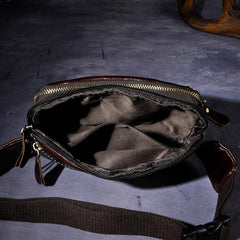 Vintage Leather Mens Fanny Pack Waist Bag Hip Pack Belt Bag Bumbag for Men