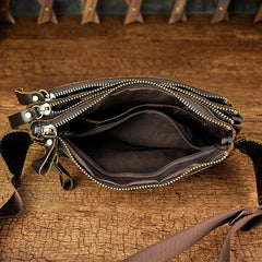 Vintage Leather Mens Fanny Pack Waist Bag Hip Pack Belt Bag Bumbag for Men