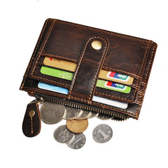 Vintage Leather Mens Front Pocket Wallet Slim Wallet for Men