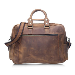 Vintage Leather Mens Large Handbag Weekender Bag Travel Bag