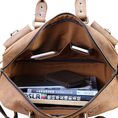 Vintage Leather Mens Large Handbag Weekender Bag Travel Bag