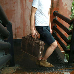 Vintage Leather Mens Large Weekender Bag Travel Bags Handbags Shoulder Bags for men