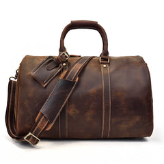 Vintage Leather Mens Large Weekender Bag Travel Bag Duffle Bag