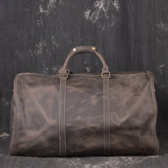 Vintage Leather Mens Large Weekender Bag Travel Bag Duffle Bag