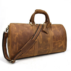 Vintage Leather Mens Large Weekender Bag Travel Bag Duffle Bag