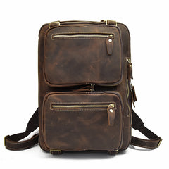 Vintage Leather Mens Travel Bag Backpack Briefcase for men