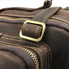 Vintage Leather Mens Travel Bag Backpack Briefcase for men