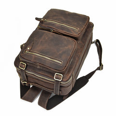 Vintage Leather Mens Travel Bag Backpack Briefcase for men
