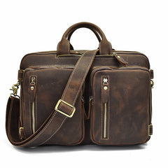 Vintage Leather Mens Travel Bag Backpack Briefcase for men