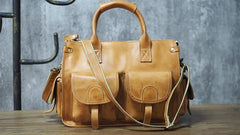 Vintage Leather Mens Travel Bag Overnight Bag Work Handbag Business Bag for Men