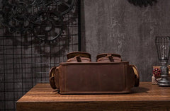 Vintage Leather Mens Travel Bag Overnight Bag Work Handbag Business Bag for Men
