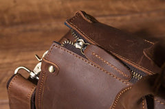 Vintage Leather Mens Travel Bag Overnight Bag Work Handbag Business Bag for Men