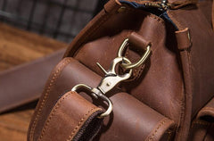 Vintage Leather Mens Travel Bag Overnight Bag Work Handbag Business Bag for Men