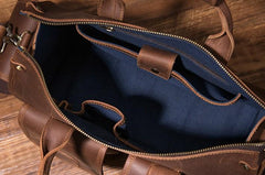 Vintage Leather Mens Travel Bag Overnight Bag Work Handbag Business Bag for Men