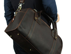 Vintage Cool Leather Mens Weekender Bag Travel Bag Duffle Bag