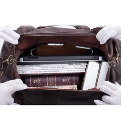 Vintage Leather Mens Weekender Bag Travel Bag Duffle Bag for Men