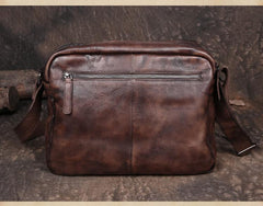 Cool Mens Brown Leather Messenger Bag Coffee Side Shoulder Bag Courier Bag Postman Bag for Men