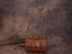 Vintage Mens Brown Leather Briefcase Messenger Bag Black Side Bag Work Bag for Men