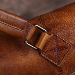 Vintage Mens Brown Leather Briefcase Messenger Bag Black Side Bag Work Bag for Men