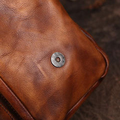 Mens Gray Vintage Leather Messenger Bag Brown Courier Bag Postman Bag Side Shoulder bag for Men