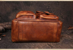Cool Mens Brown Leather Messenger Bag Coffee Side Shoulder Bag Courier Bag Postman Bag for Men