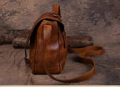 Vintage Mens Brown Leather Briefcase Messenger Bag Black Side Bag Work Bag for Men