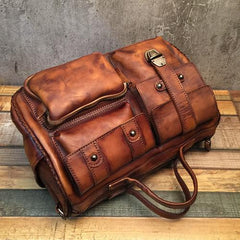 Mens Vintage Small Leather Messenger Bag Side Shoulder Bag Courier Bag Postman Bag for Men