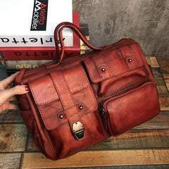 Mens Vintage Small Leather Messenger Bag Side Shoulder Bag Courier Bag Postman Bag for Men