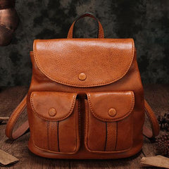 Vintage Womens Brown Leather Backpacks School Backpack Satchel Purses for Ladies