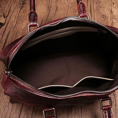 Vintage Womens Red Leather Handbag Purses Shoulder Handbag Purse Vintage Style Handbags for Ladies