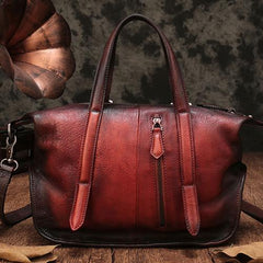 Vintage Womens Red Leather Handbag Purse  Shoulder Handbags Crossbody Bags for Ladies