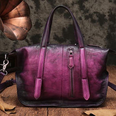 Vintage Womens Brown Leather Handbag Purse Shoulder Handbags Crossbody Bags for Ladies