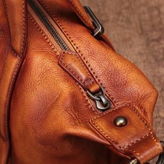 Vintage Womens Brown Leather Handbag Purse Shoulder Handbags Crossbody Bags for Ladies
