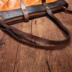Vintage Womens Brown Leather Tote Purse Large Brown Shoulder Tote Purse for Ladies