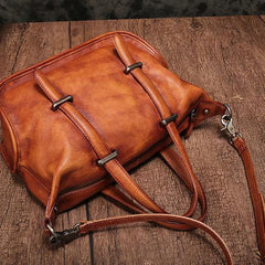 Vintage Womens Red Leather Handbag Purse  Shoulder Handbags Crossbody Bags for Ladies
