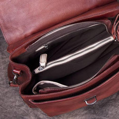 Brown Vintage Leather Purse Handmade Rivet Satchel Handbag Shoulder Bags Crossbody Purses