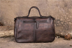 Mens Vintage Small Leather Messenger Bag Side Shoulder Bag Courier Bag Postman Bag for Men