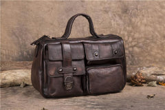 Mens Vintage Small Leather Messenger Bag Side Shoulder Bag Courier Bag Postman Bag for Men