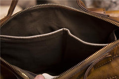 Mens Vintage Small Leather Messenger Bag Side Shoulder Bag Courier Bag Postman Bag for Men