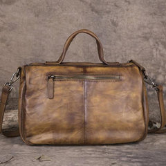Mens Vintage Small Leather Messenger Bag Side Shoulder Bag Courier Bag Postman Bag for Men