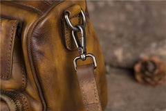 Mens Vintage Small Leather Messenger Bag Side Shoulder Bag Courier Bag Postman Bag for Men