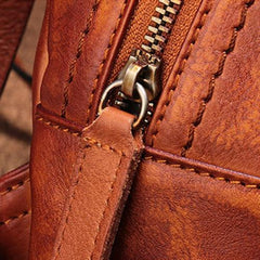 Brown Cute Leather Womens Backpacks Small Braided Leather Backpack Trendy Backpacks for Ladies