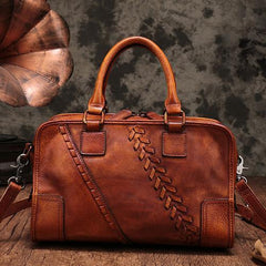 Vintage Ladies Brown Leather Handbags Shoulder Purse Black Work Handbag Purse for Women