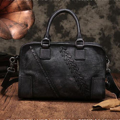 Vintage Ladies Brown Leather Handbags Shoulder Purse Black Work Handbag Purse for Women