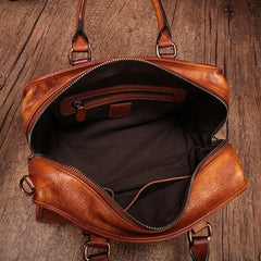 Vintage Ladies Brown Leather Handbags Shoulder Purse Black Work Handbag Purse for Women